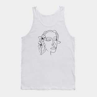 Lines Face and Flower Tank Top